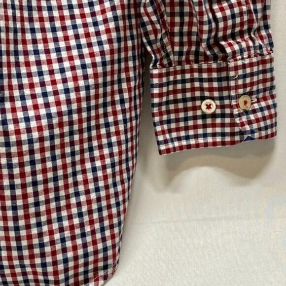 Tommy Hilfiger Shirt Men's Small Red White Blue Plaid Long Sleeve Button Up EUC - Picture 10 of 13